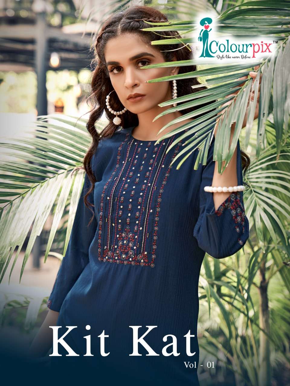 KIT KAT VOL 1 BY COLOURPIX BRAND HEAVY WEAVING FANCY RAYON EMBROIDERY WORK AND HAND WORK STRAIGHT KU...