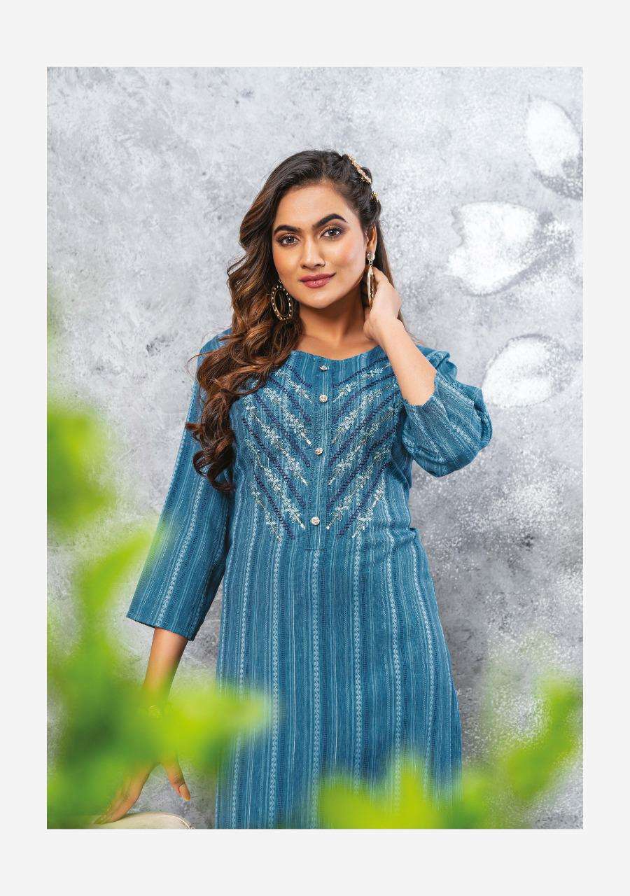 KOYAL BY WANNA BRAND HEAVY LINING RAYON FABRIC WITH FANCY EMBROIDERY WORK STRAIGHT KURTI WHOLESALER ...