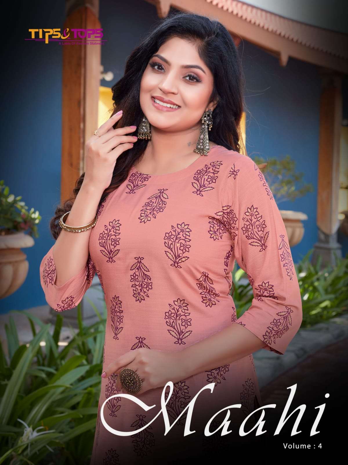 MAAHI VOL 04 BY TIPS & TOPS BRAND HEAVY RAYON SLUB WITH CLASSY FOIL PRINT  KURTI WITH PRINTED PALAZZ...