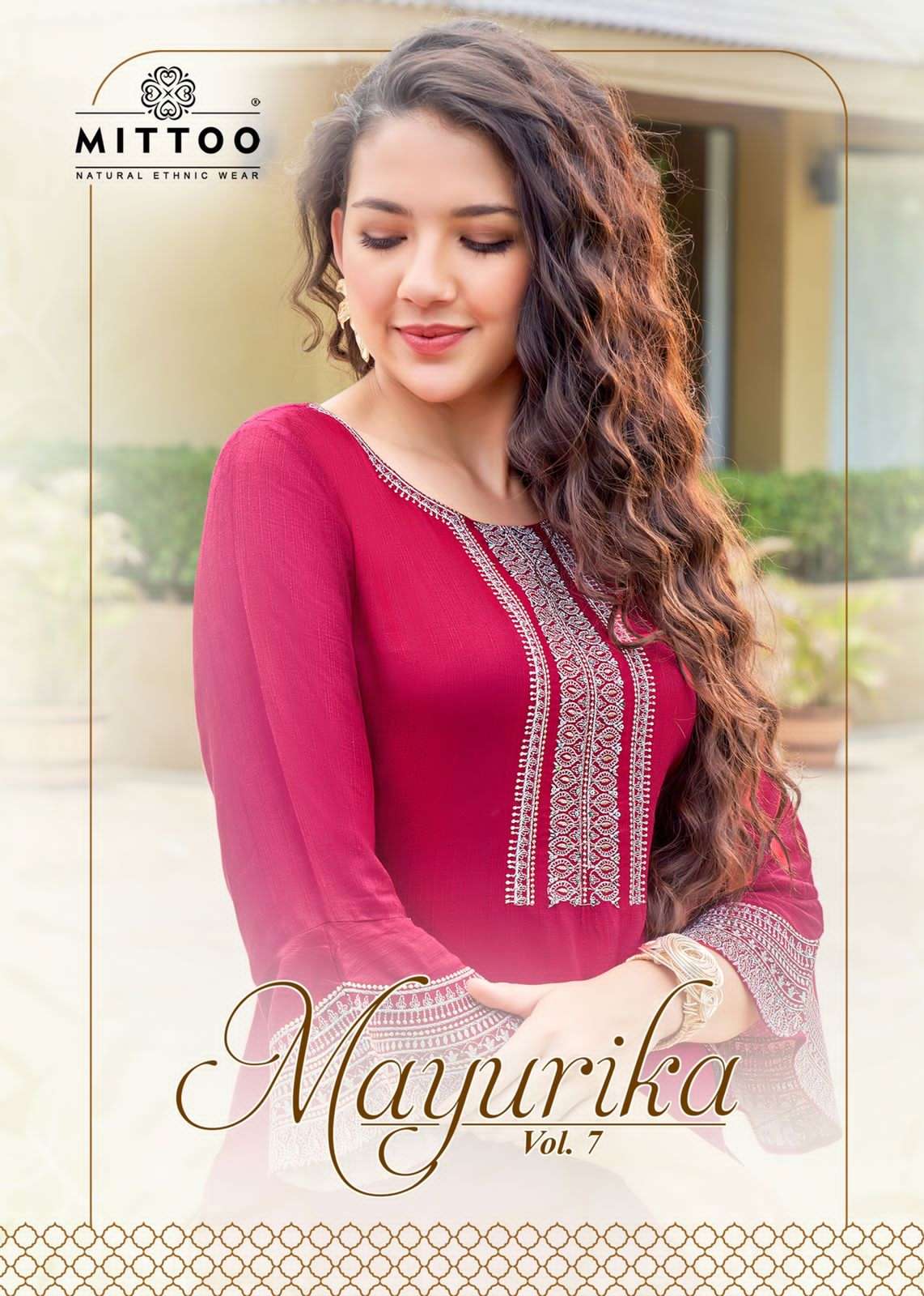 MAYURIKA VOL 7 BY MITTOO BRAND WEAVING RAYON HANDWORK AND EMBROIDERY WORK STRAIGHT KURTI WHOLESALER ...