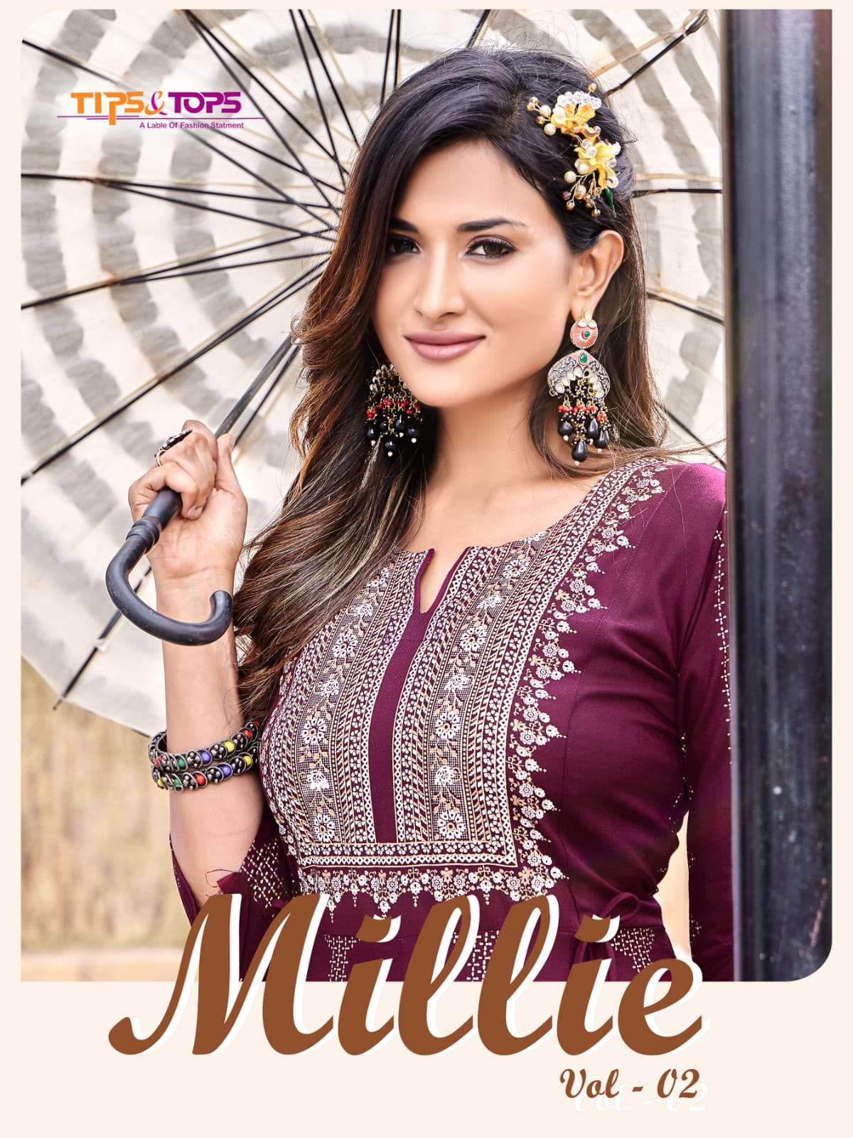 MILLIE VOL 02 BY TIPS & TOPS BRAND HEAVY RAYON WITH CLASSY FOIL PRINT LONG GOWN KURTI WHOLESALER AND...