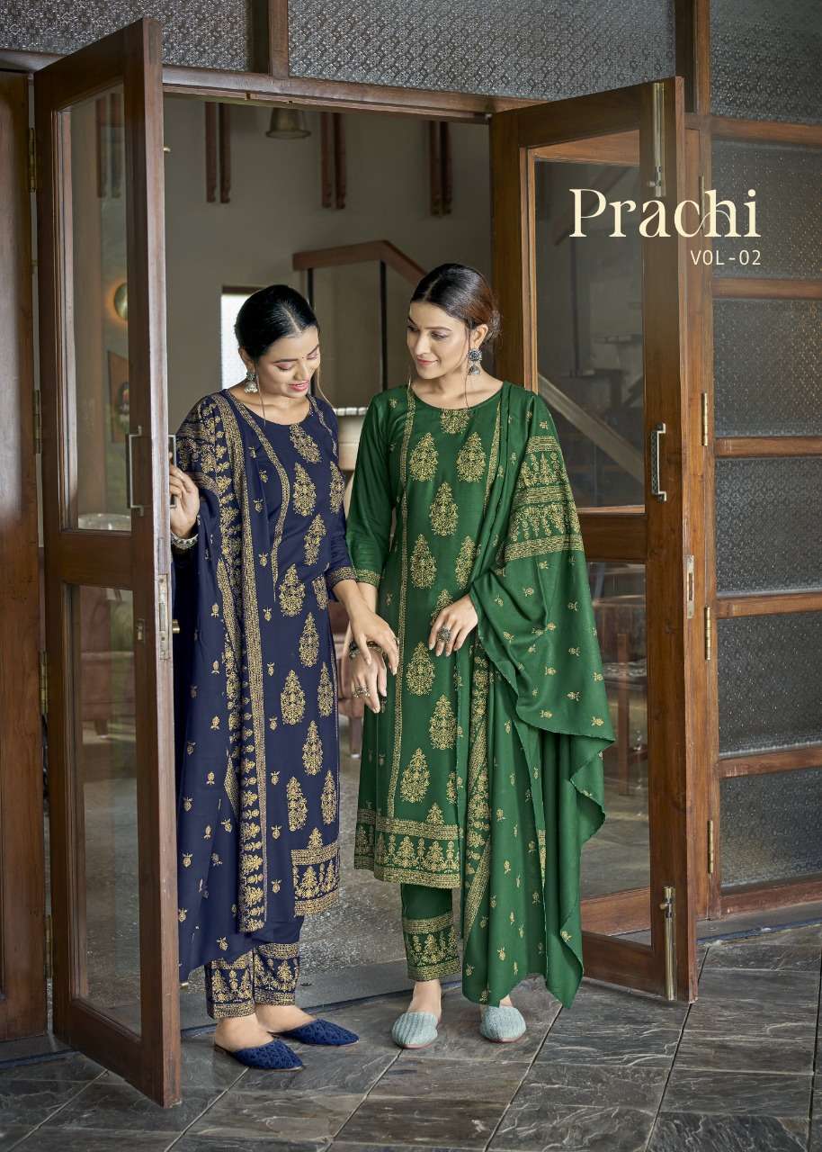 PRACHI VOL 2 BY BANWERY BRAND HEAVY 14KG RAYON WITH CLASSY FOIL PRINT KURTI WITH RAYON FOIL PRINT PA...