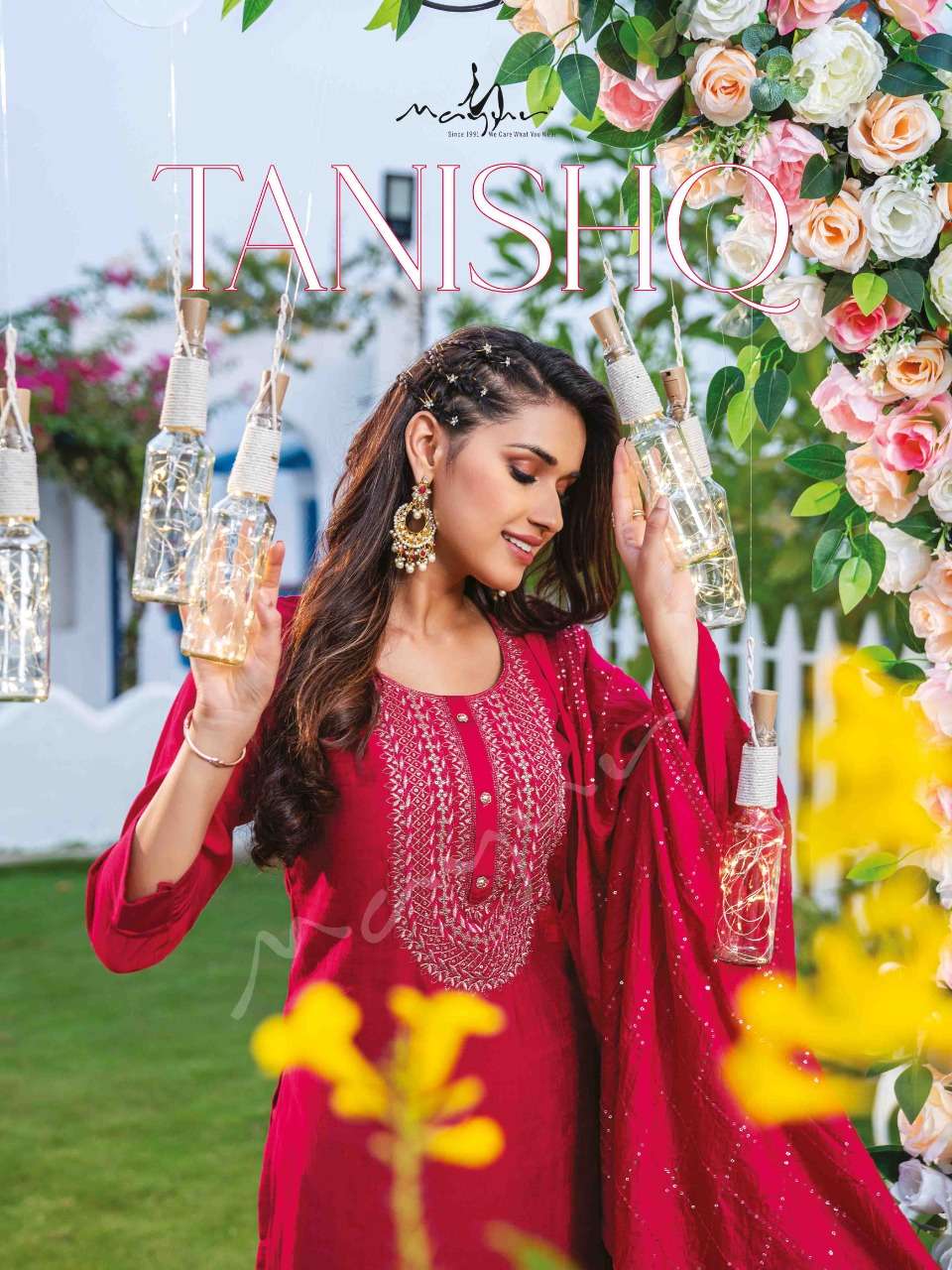 TANISHQ BY MAYUR BRAND VISCOUS SILK SEQUENCE NECK WORK KURTI WITH HEAVY CREPE INNER WITH VISCOUS SIL...