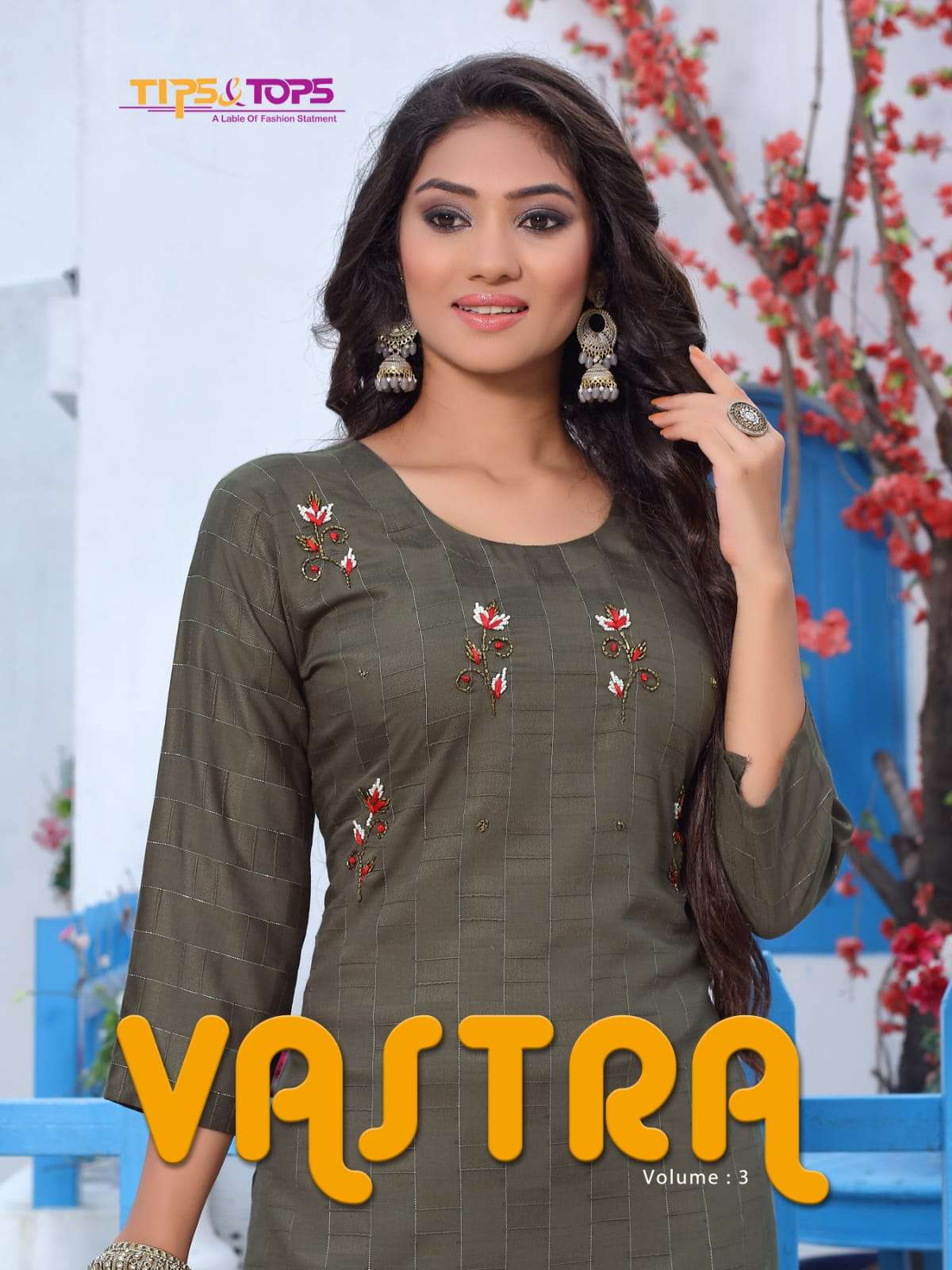 VASTRA VOL 03 BY TIPS & TOPS BRAND PREMIUM RAYON VISCOSE SLUB LINING WITH HEAVY HANDWORK STRAIGHT KU...