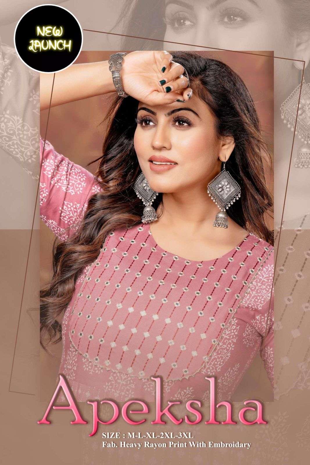 APEKSHA BY S3FOREVER BRAND FABRIC HEAVY RAYON PRINT WITH WORK LONG FROCK STYLE KURTI WHOLESALER AND ...