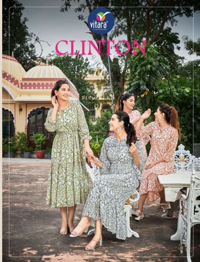 CLINTON BY VITARA FASHION BRAND JORJET FANCY KURTI WHOLESALER AND DEALER