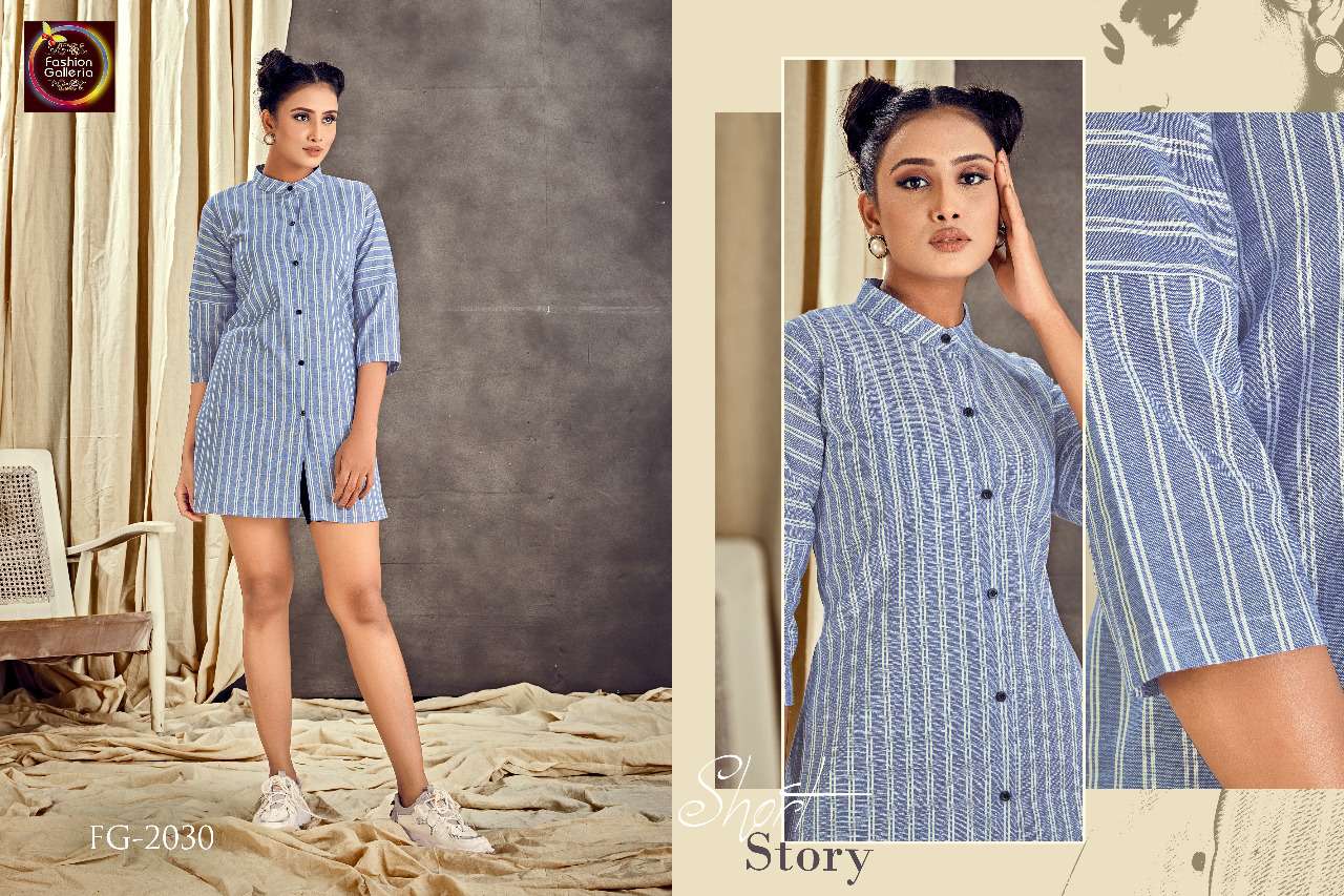 DAISY VOL.2 BY FASHION GALLARIO BRAND PURE KHADI WITH LINING AND WEAVING TUNICS SHIRTS WHOLESALER AN...