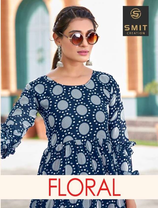  FLORAL GOWN BY POONAM DESIGNER BRAND PURE JORJAT PRINT GOWN PATTERN KURTI  WITH- INNER WHOLESALER A...