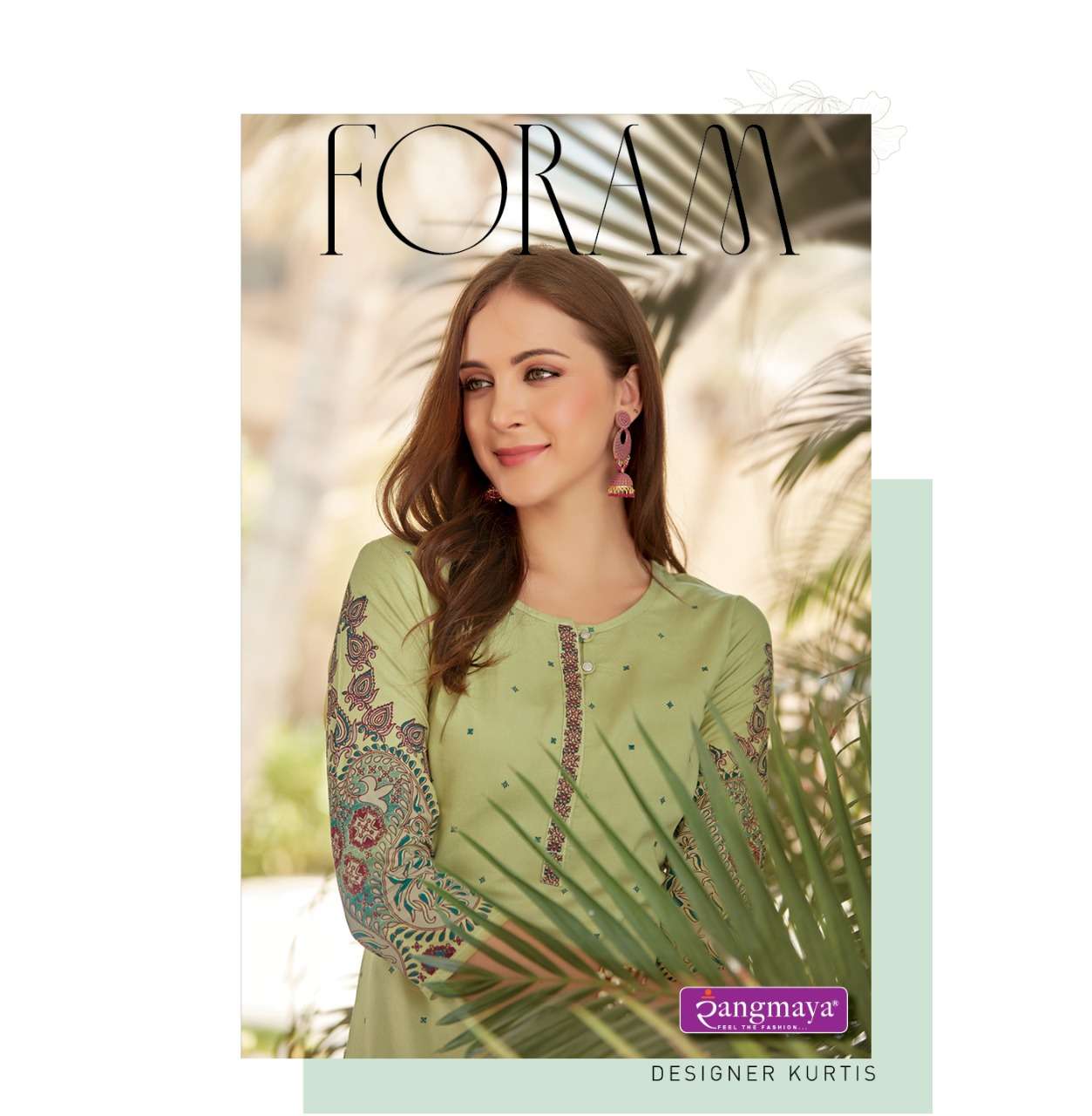 FORAM  BY RANGMAYA BRAND FABRIC RAYON CASUA PRINT FANCY STYLES KURTI WHOLESALER AND DEALER