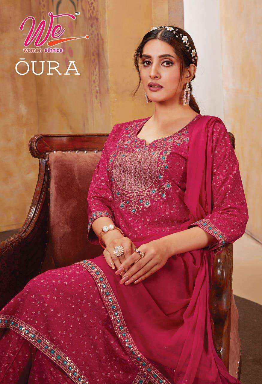 OURA BY  WE WOMEN ETHNICS BRAND FABRIC RAYON SLUB WITH EMBROIDERYWORK WITH KURTI WITH  RAYON SLUB PA...