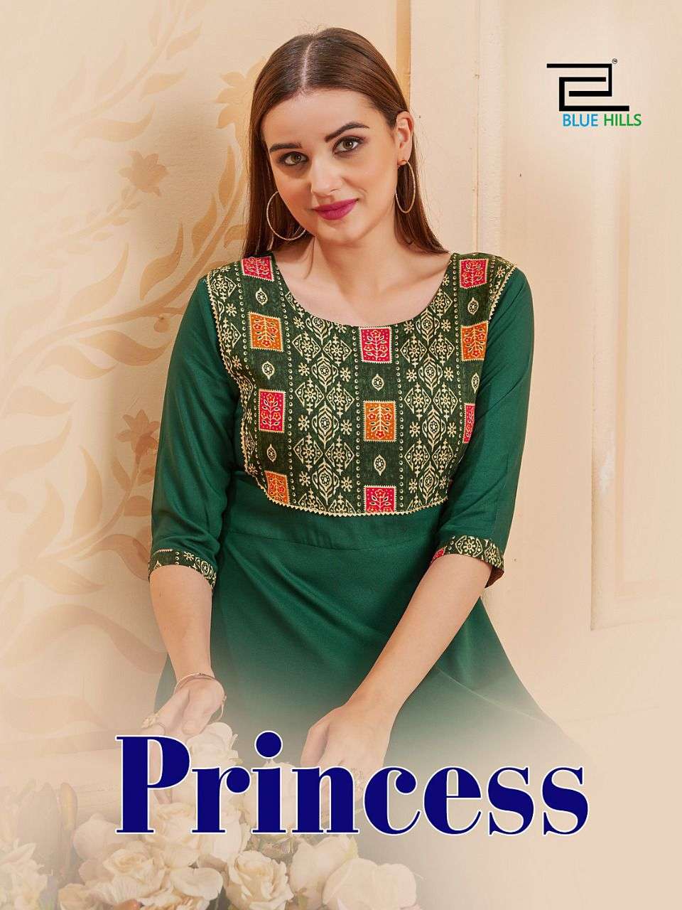 PRINCESS BY BLUE HILLS BRAND RAYON 14KG PRINT EMBROIDERY GOWN WHOLESALER AND DEALER