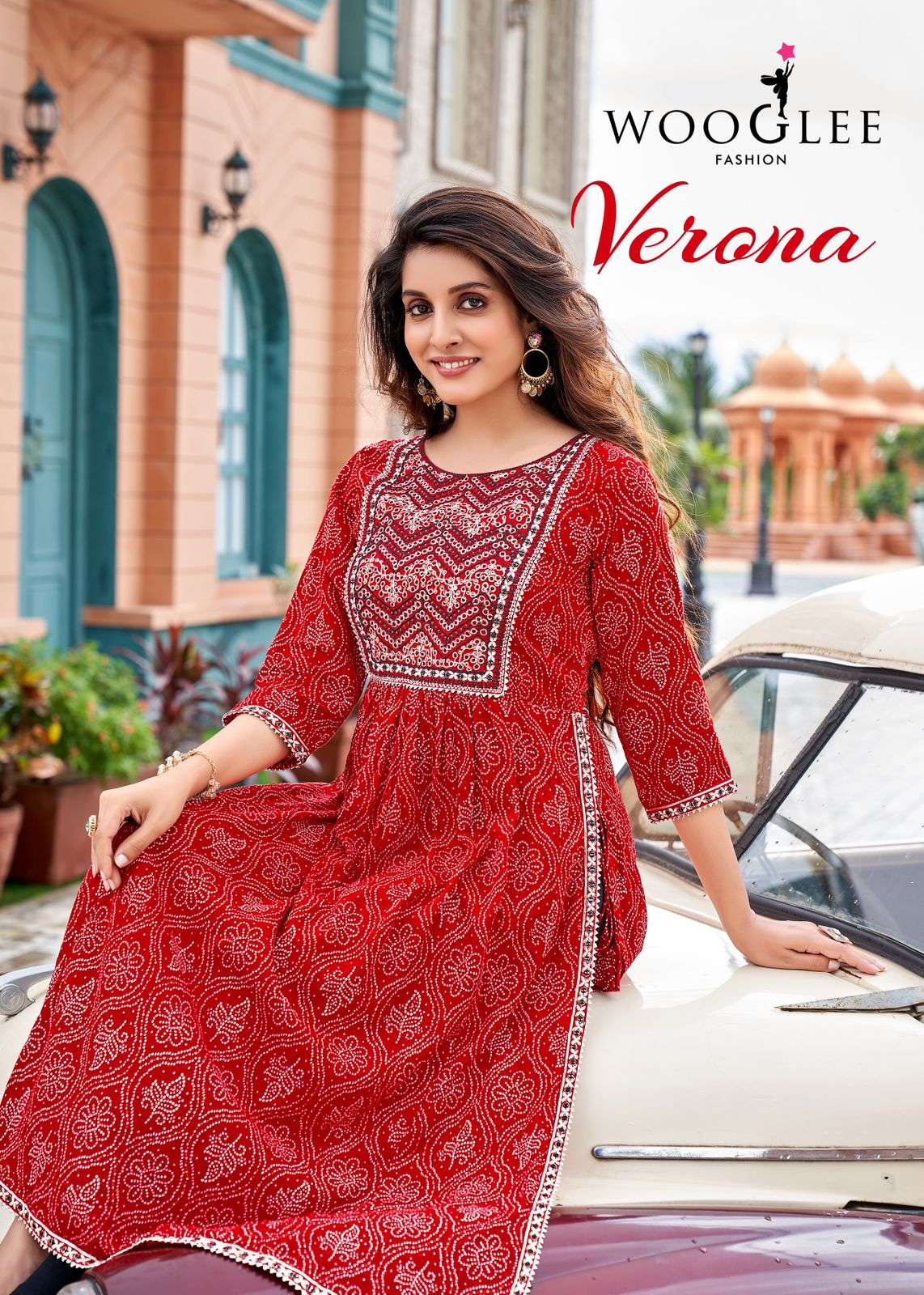 VERONA BY WOOGLEE BRAND RAYON PRINT EMBROIDERY WORK KURTI WHOLESALER AND DEALER