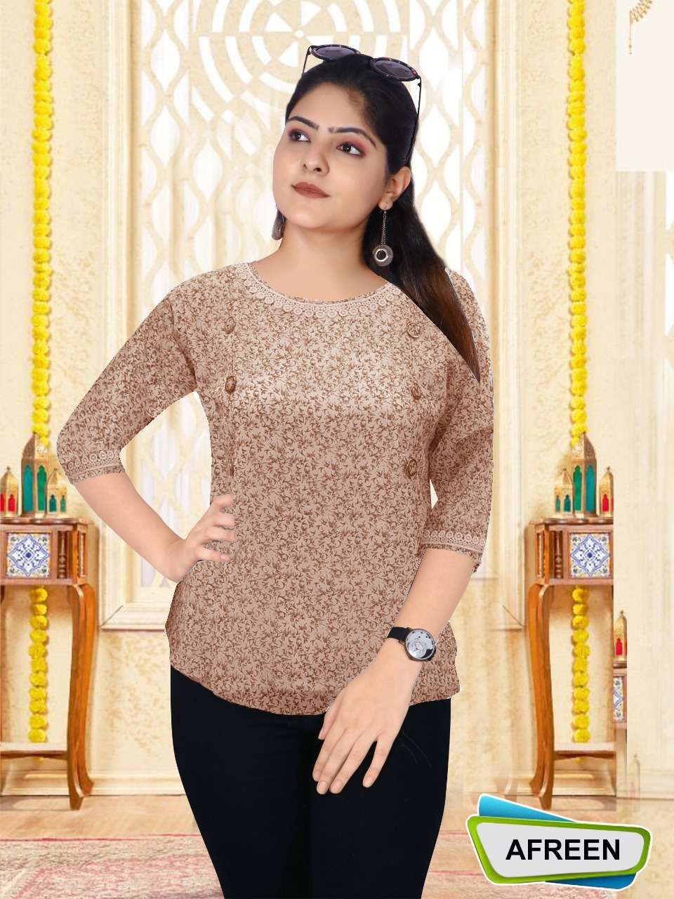 AFREEN  BY S3FOREVER BRAND FABRIC GEORGETTE WESTERN TOP FANCY TOP WHOLESALER AND DEALER