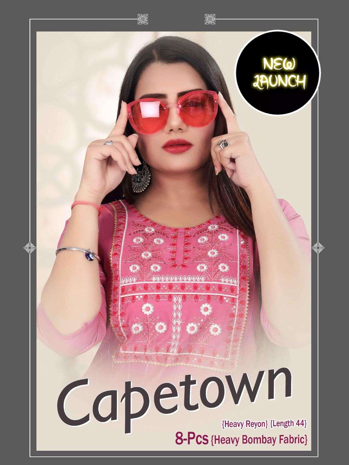 CAPETOWN VOL 2 BY S3FOREVER BRAND FABRIC HEAVY RAYON WEAVING WITH EMBROIDERY WORK FANCY LONG KURTI W...