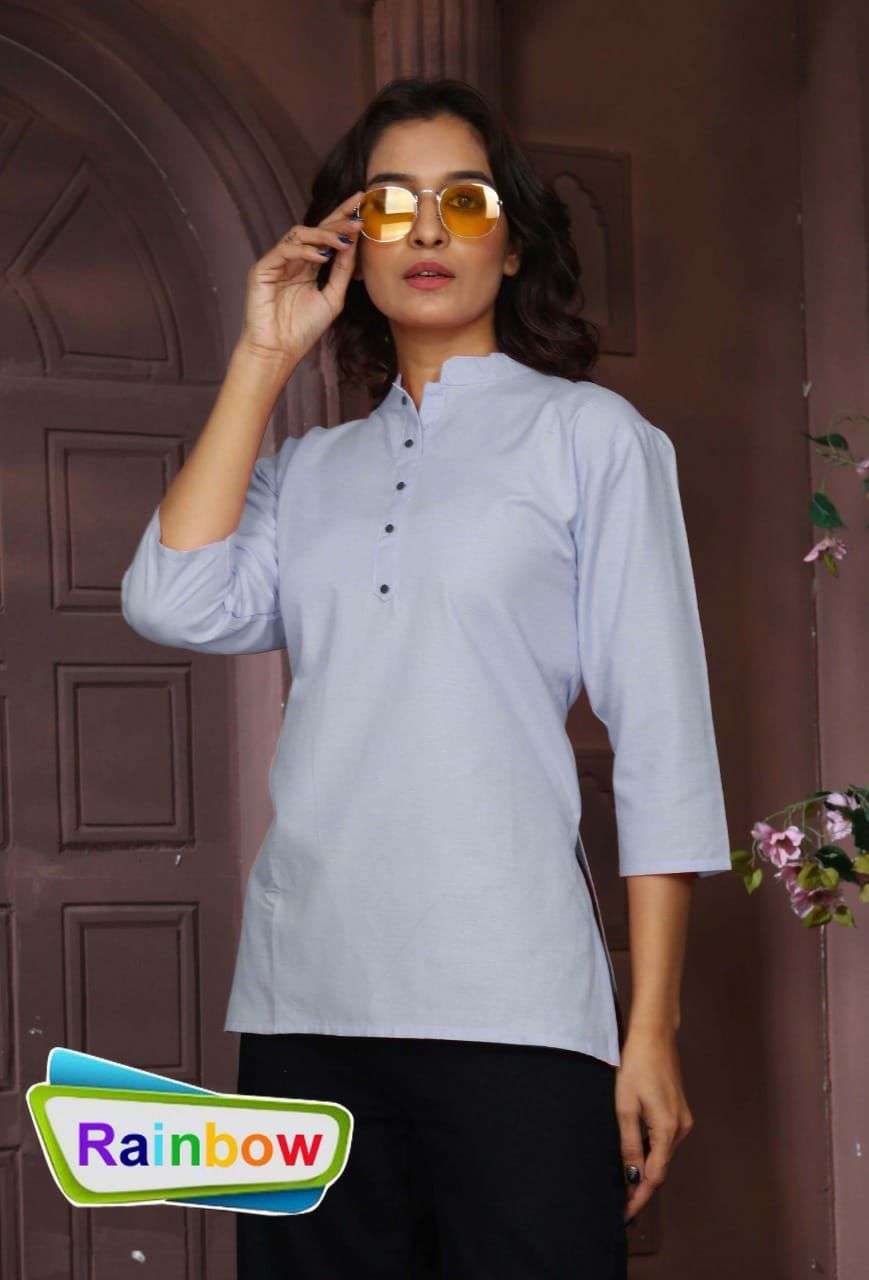 RAINBOW BY S3FOREVER BRAND FABRIC COTTON  CASUAL TUNIC TOP KURTI WHOLESALER AND DEALER