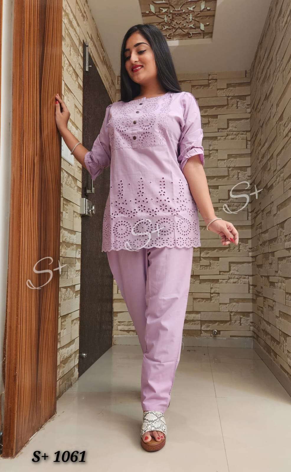 SPLUS CO-ORD SETS   BY S3FOREVER BRAND FABRIC COTTON KURTI AND FANCY PANT WHOLESALER AND DEALER