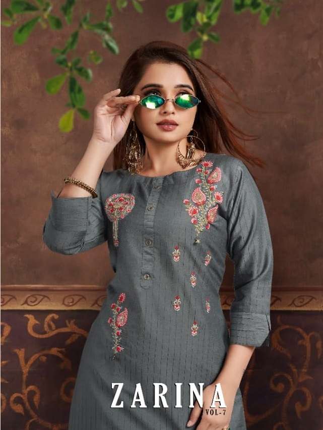 ZARINA VOL 7 BY S3FOREVER BRAND BAMBER SILK HANDWORK KURTI WITH COTTON INNER WITH SILK PANT AND MODA...