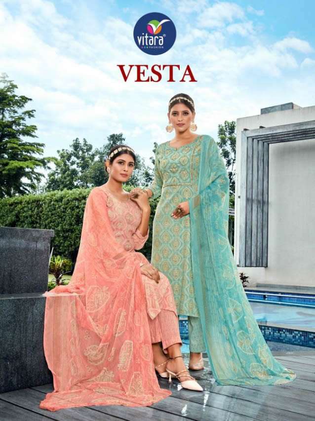 VESTA BY VITARA BRAND LAUNCHES EXCLUSIVE DESIGNER CAPSUL FOIL PRINT KURTI WITH CAPSUL PANT AND CHIFF...