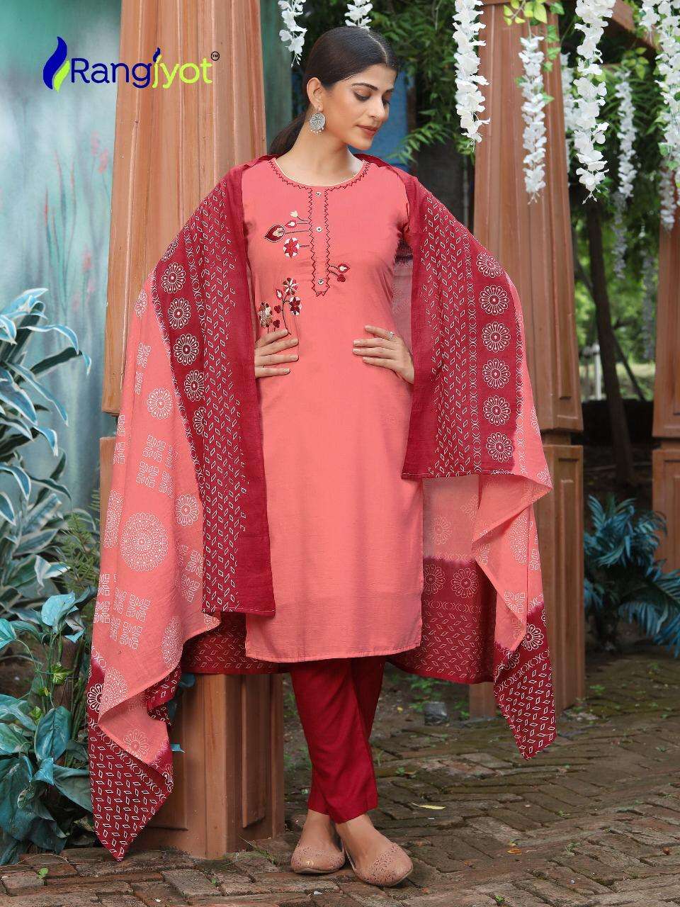 CHITRA VOL 1 BY RANGJYOT BRAND - MASKA (SOFT) SILK WITH CREPE INNER KURTI WITH SOFT COTTON PANT AND ...