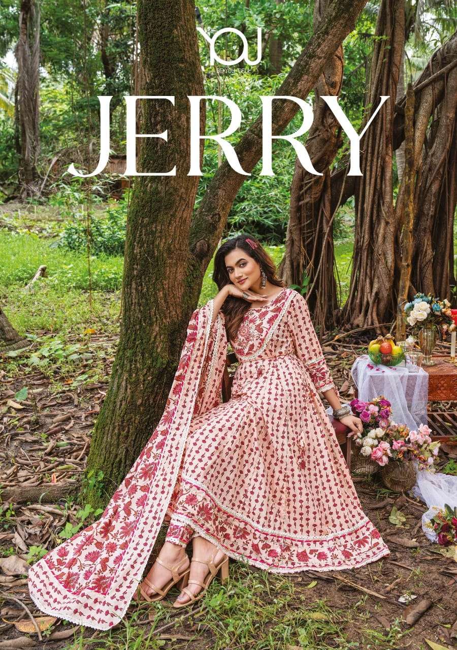 JERRY BY WANNA BRAND - PURE COTTON YARN FABRIC FINEST QUALITY COTTON PRINTED LONG GOWN PATTERN KURTI...