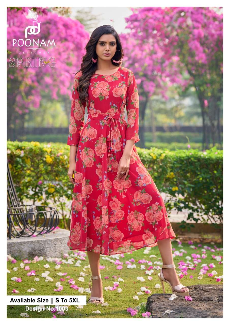 SPRING VALLEY BY POONAM DESIGNER BRAND PRESENTS PREMIUM QUALITY GEORGETT DIGITAL FLORAL PRINT GOWN W...