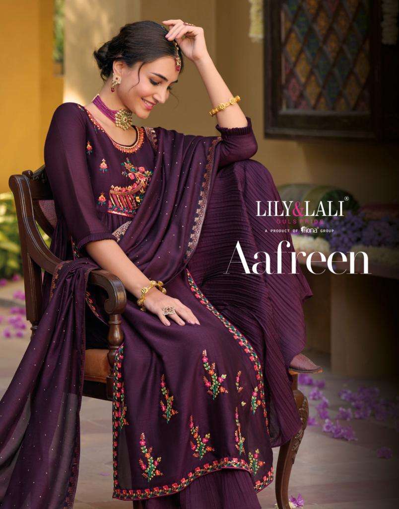 AAFREEN BY LILY AND LALY BRAND PRESENTS SUPER SILK EMBRIODARY AND HANDWORK NYRA KURTI WITH FULL CRUS...