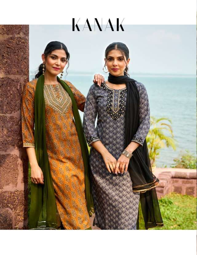 KANAK BY 100MILES BRAND PRESENTS BLENDED MAL COTTON WITH EMBROIDERY WORK PRINTED KURTI WITH COMPLETE...