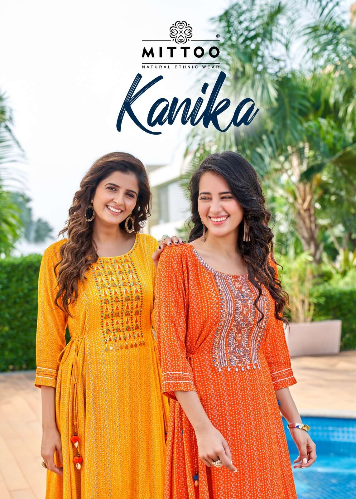  KANIKA BY MITTOO BRAND PRESENTS RAYON WRINKLE PRINT  THREAD WORK AND HANDWORK DESIGNER KURTI - WHOL...