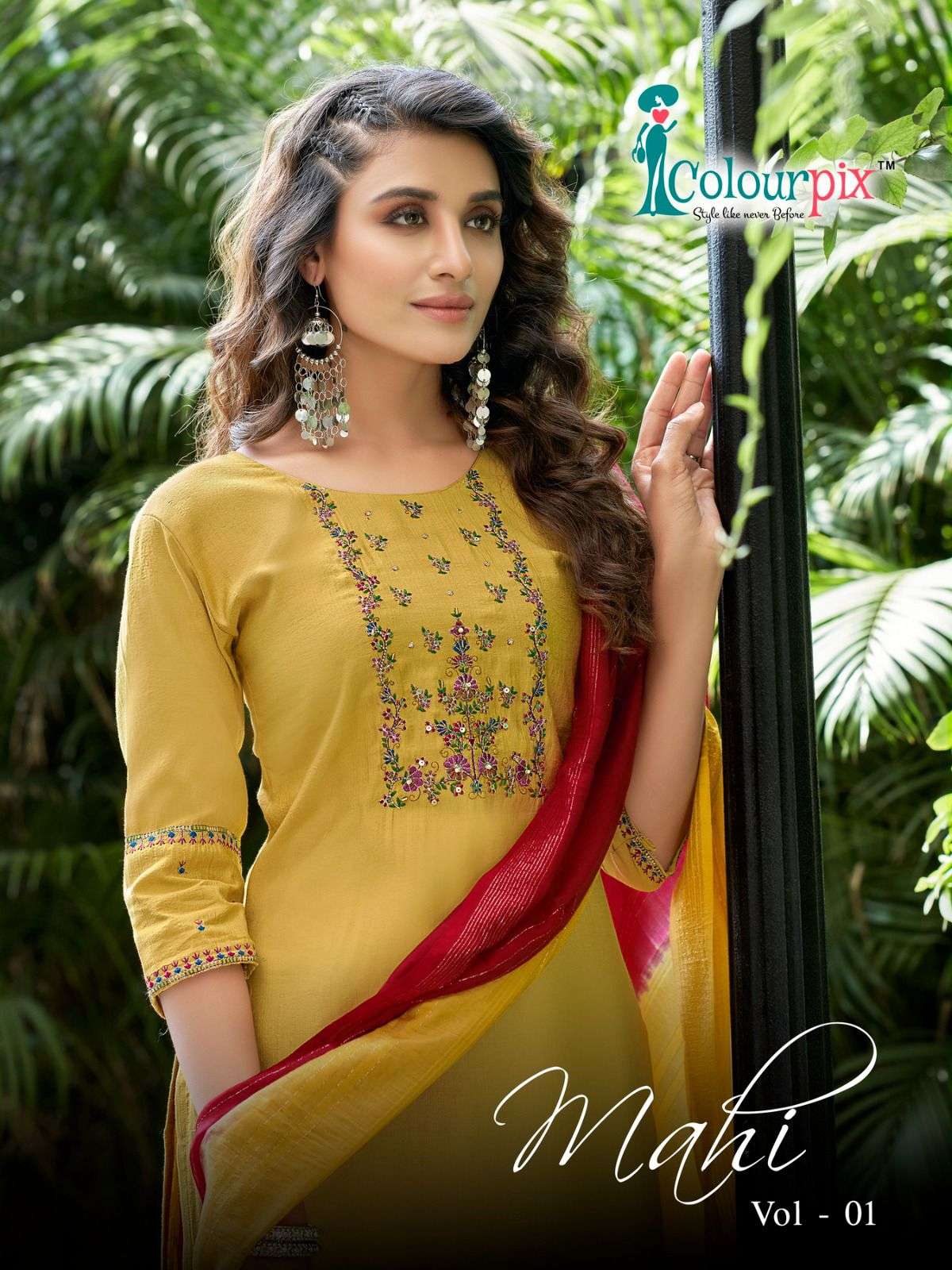 MAHI - KURTI WITH PANT AND DUPATTA BY COLOURPIX BRAND - GUJARAT DEALER AND WHOLESALER