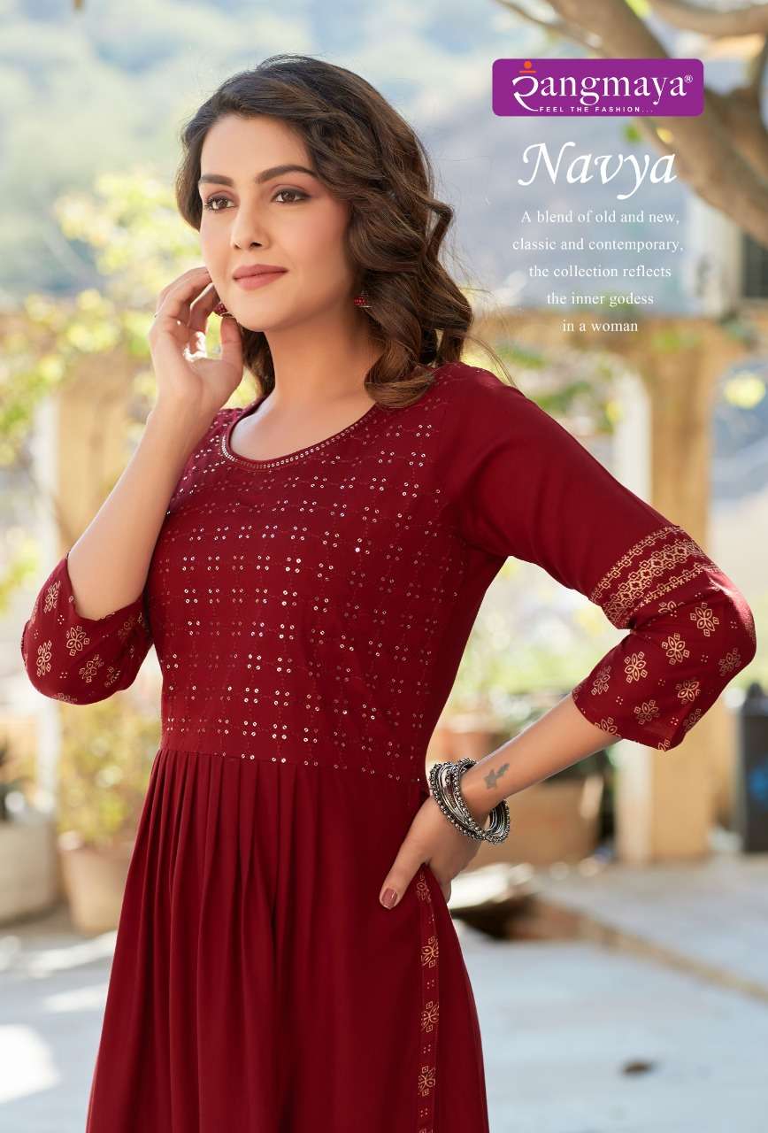 NAYRA BY RANGMAYA BRAND PRESENTS RAYON FOIL PRINTED NAYRA CUT KURTI - WHOLESALER AND DEALER