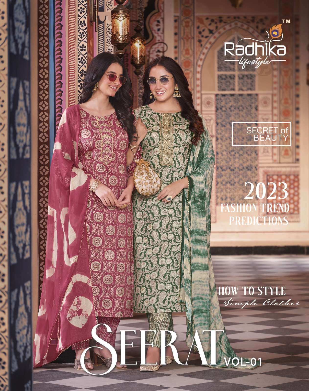 RADHIKA - SEERAT VOL 1 - RAYON FOIL PRINT WITH EMBROIDERY WORK KURTI AND PANT WITH FANCY DUPATTA WHO...