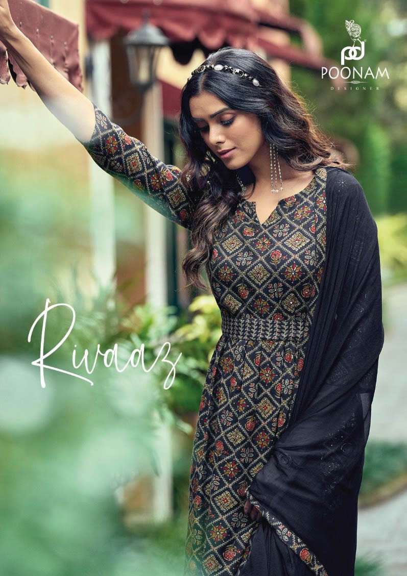 RIVAAS BY POONAM DESIGNER BRAND - RAYON CAPSUL PRINT WITH MIRROR HANDWORK BELT NAYRA CUT KURTI WITH ...