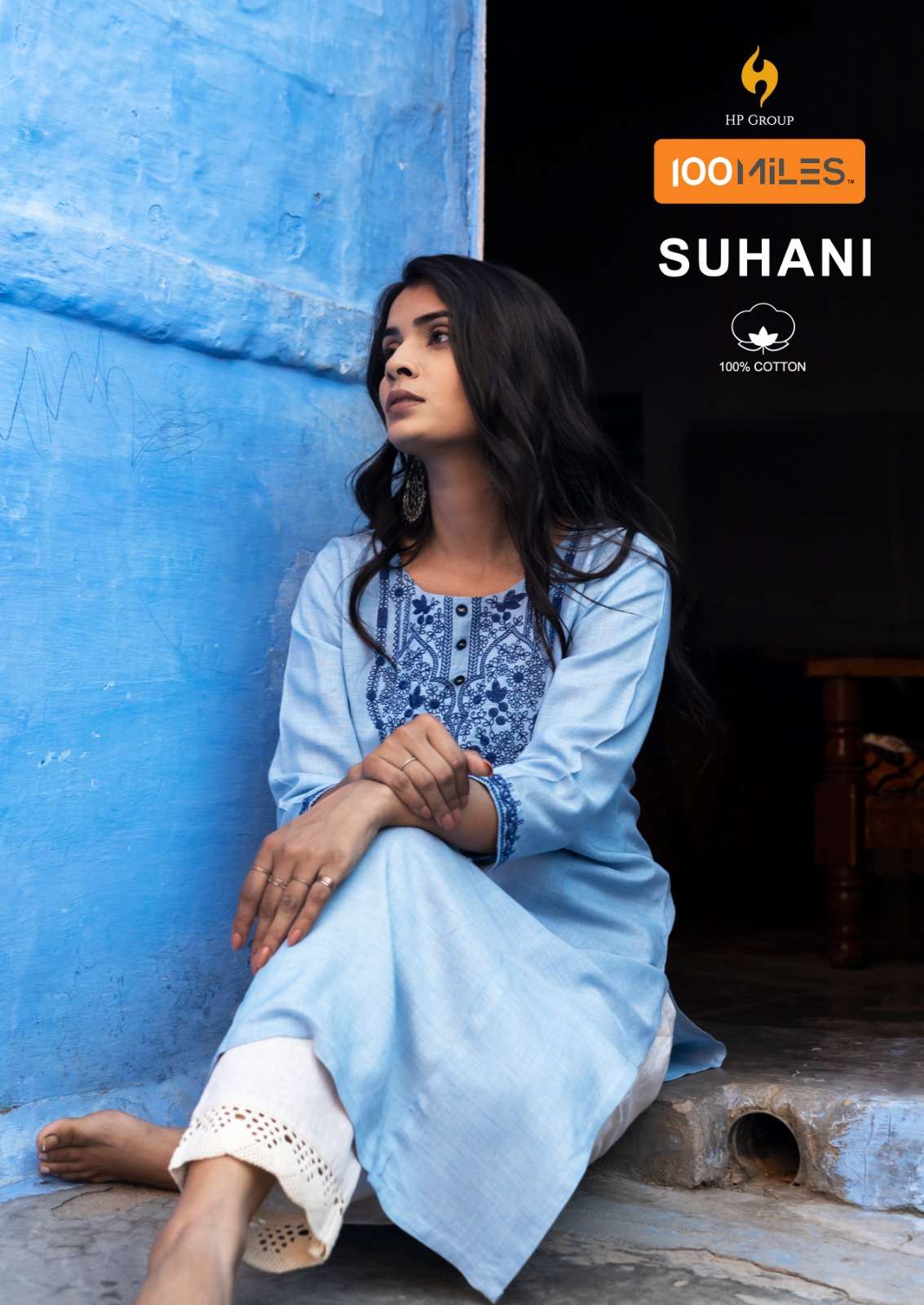 SUHANI BY 100 MILES BRAND - PURE EXCEL COTTON HEAVY EMBROIDERED WORK KURTI - WHOLESALER AND DEALER