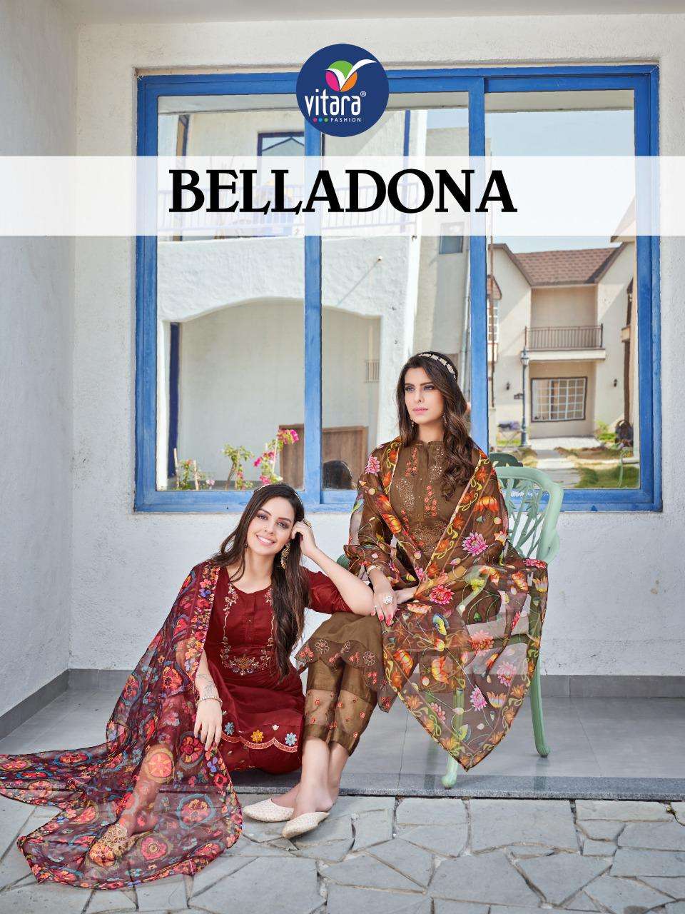 VITARA-  BELLDONA- KURTI AND PENT FABRICE DELTA SILK-  ORGANZA DIGITAL PRINTS DUPTTA WHOLESALER AND ...