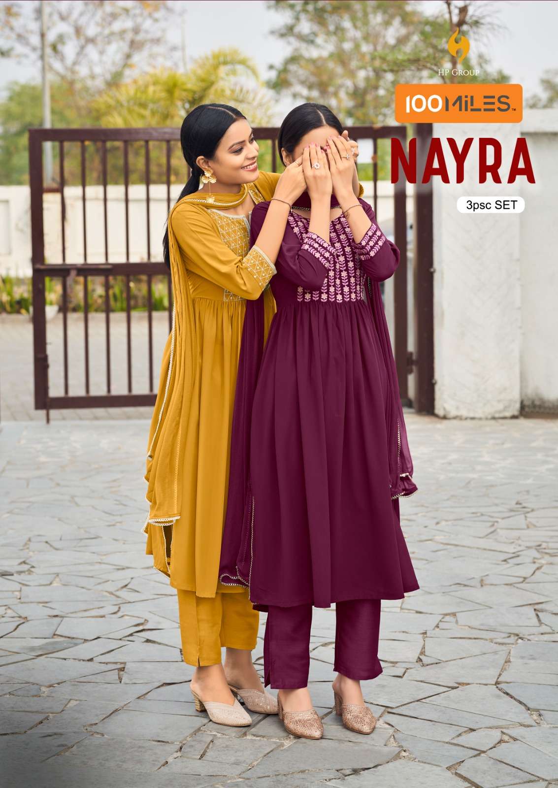 NAYRA PREMIUM GEORGETTE KURTI WITH PURE COTTON WITH PANT AND CHIFFON DUPATTA BY 100MILES BRAND WHOLE...