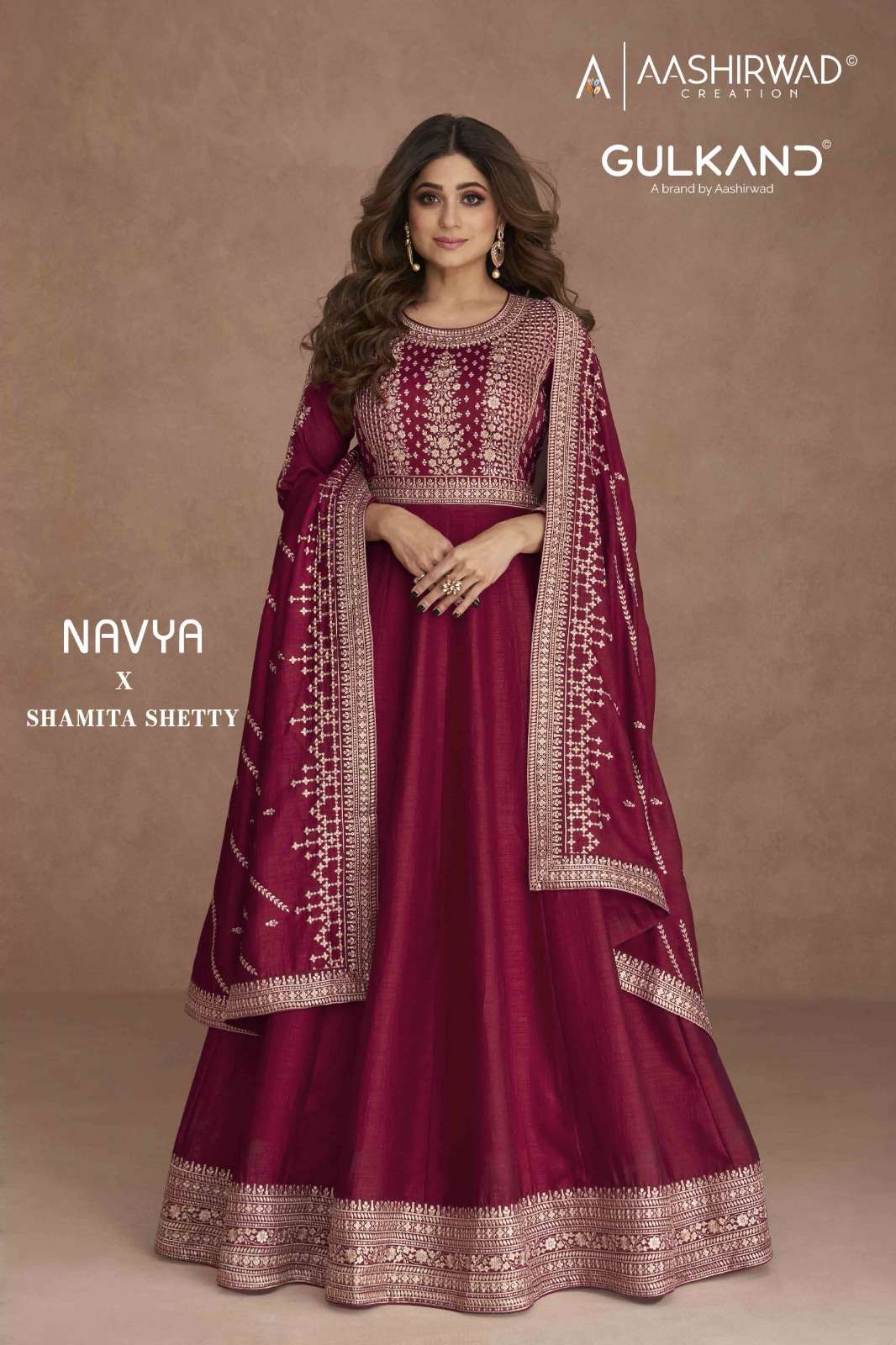  NAVYA ANARKALI KURTI AND FANCY FABRIC AND FANCY WORK BY AASHIRWAD WHOLSALER AND DELAR