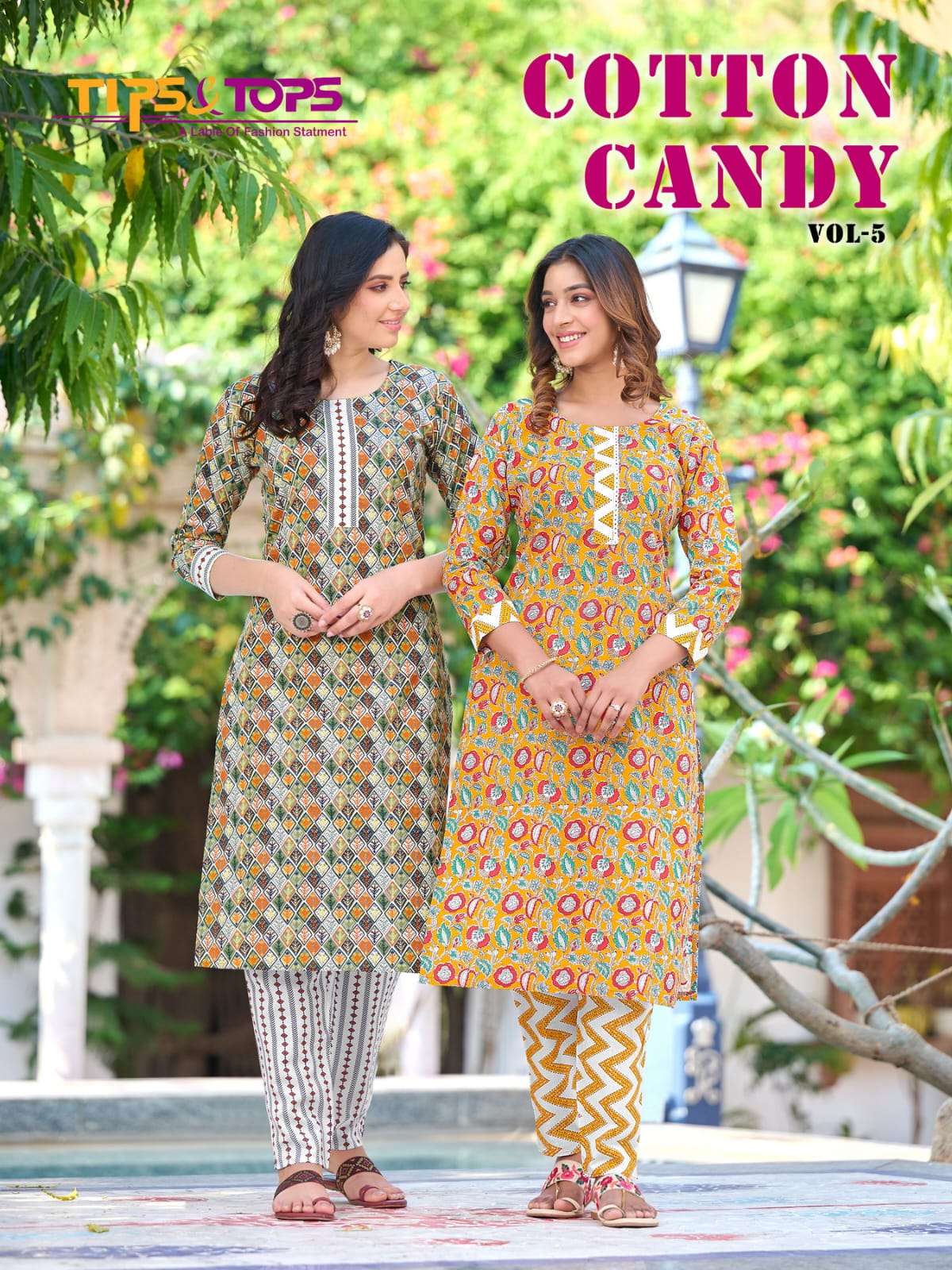 COTTON CANDY VOL 5 STITCHING PATTERNS COTTON PRINT KURTI WITH PANT BY TIPS AND TOPS BRAND WHOLESALER...