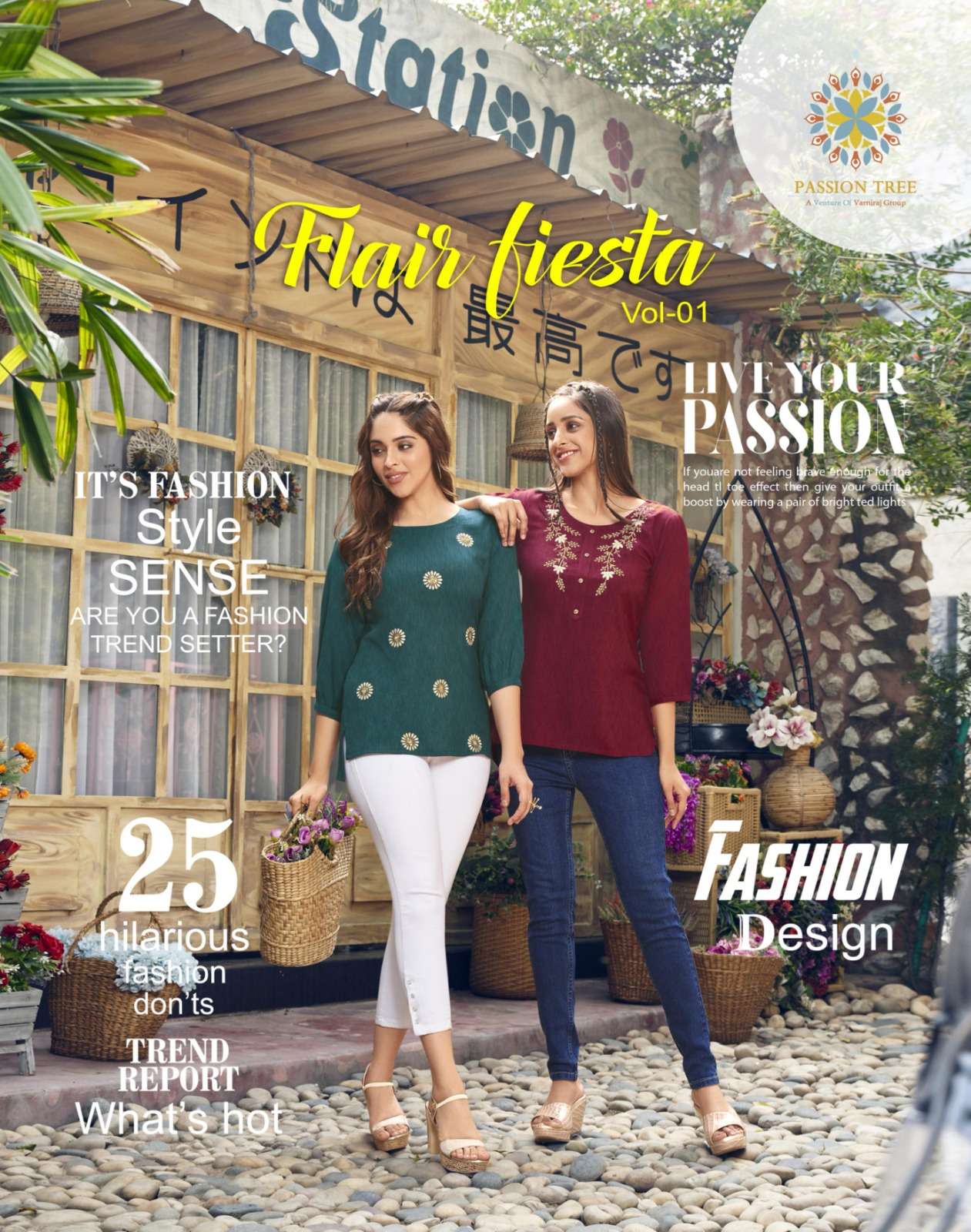 FLAIR FIESTA VOL 1 REYON TOP AND TUNIC BY PASSION TREE WHOLESALER AND DEALER