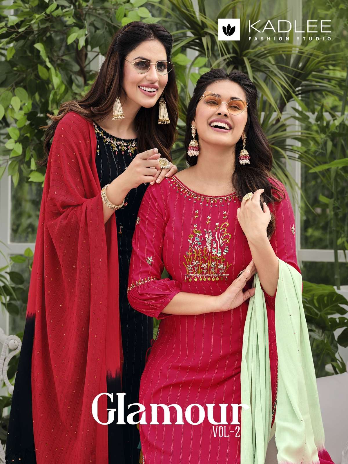 GLAMOUR VOL 2 TOP WITH BOTTON AND DUPATTA FABRIC RAYON BY KADLEE WHOLSALER AND DEALER