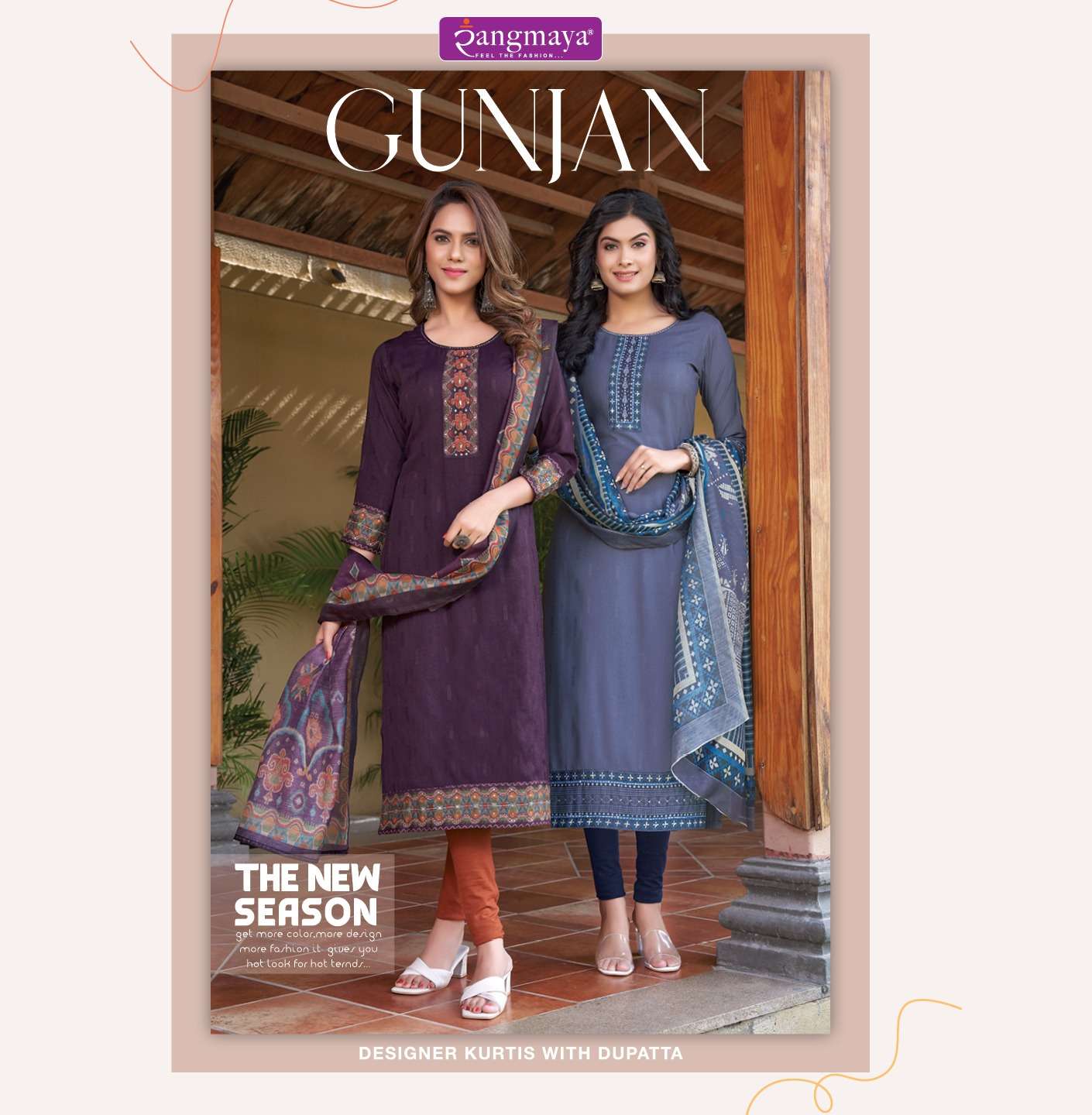 GUNJAN BY RANGMAYA BRAND PRESENTS BOMBAY SILK KURTI AND DIGITAL PRINT DESIGNER DUPPATA WHOLESALER AN...