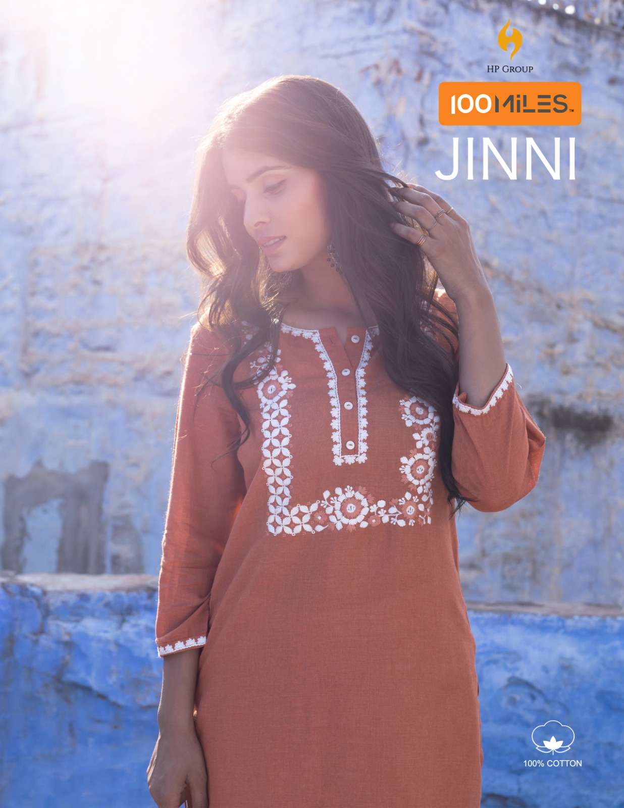 JINNI PURE COTTON HEAVY EMBROIDERED WORK KURTI BY 100MILES WHOLESALER AND DEALER