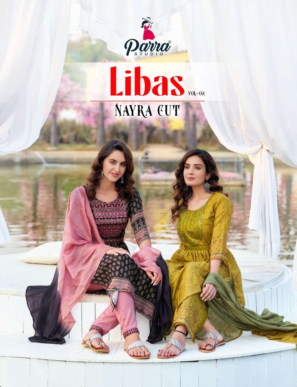 LIBAS NAYRA CUT VOL 2 KURTI WITH PANT AND DUPATTA SILK FABRIC BY PARRA STUDIO WHOLSALER AND DEALER