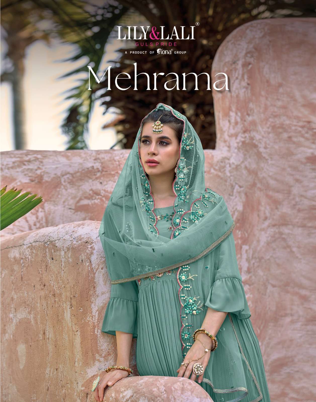  MEHRAMA BY LILY & LALI HEAVY GEORGETTE KURTI WITH SHARARA AND ORGANZA DUPATTA WHOLESALER AND DEALEE...