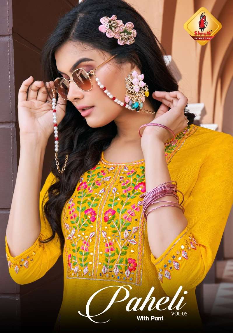 PAHELI VOL 5 PURE COTTON LINEN THREAD AND MIRROR EMBROIDERY WORK KURTI AND COTTON FLEX WITH CHICKEN ...