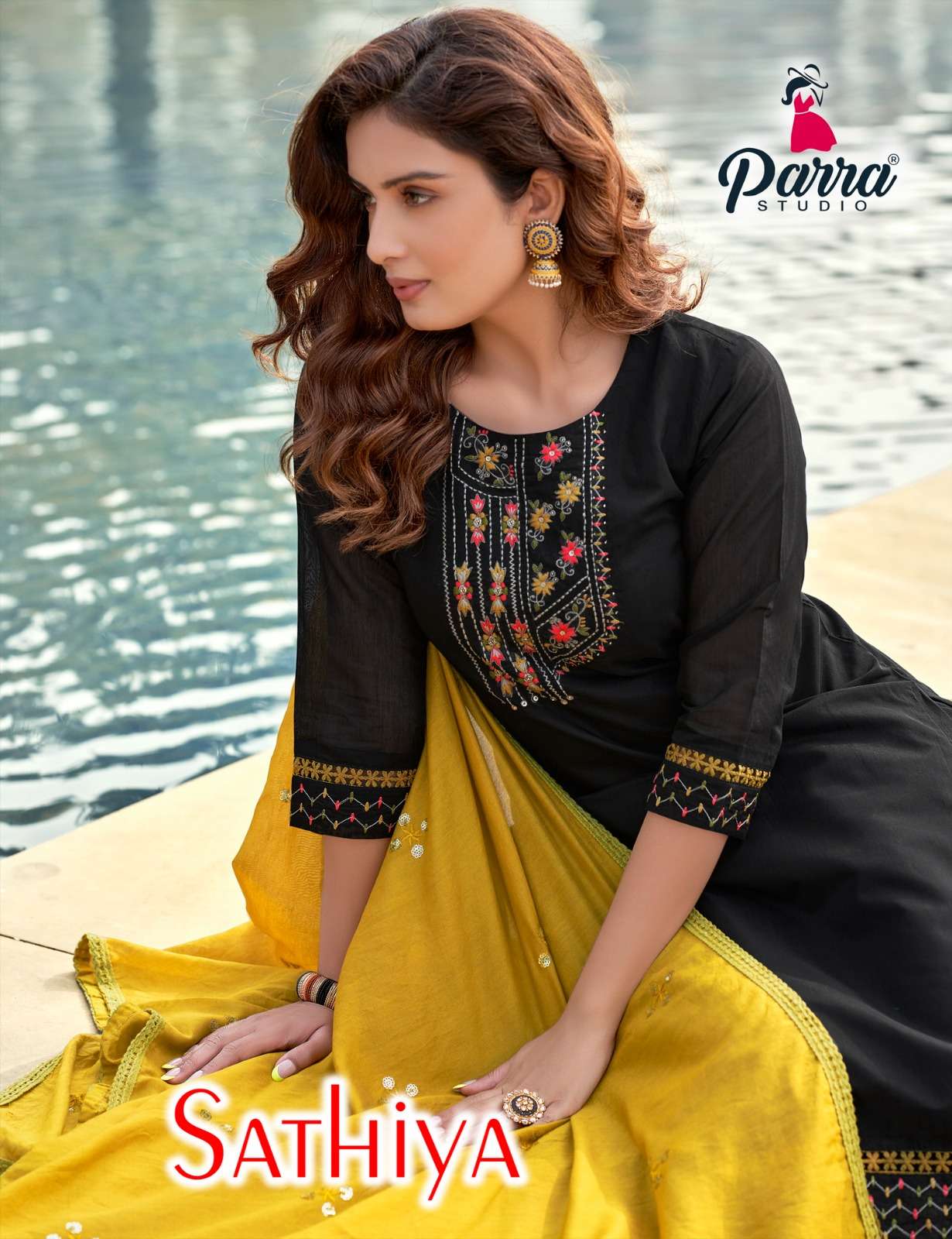 PARRA STUDIO SATHIYA VOL 1 CHANDERI KURTI WITH PANT AND BORDAR ALESS  DUPATTA  WHOLESALER AND DEALER...