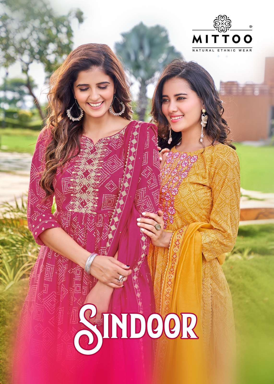  SINDOOR BY MITTOO BRAND CHANDERI VISCOSE PRINT KURTI WITH PANT AND CHANDERI WORK DUPATTA WHOLESALER...