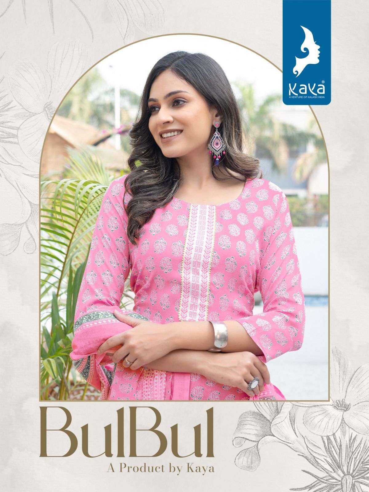 BULBUL RAYON PRINTED KURTI WITH PANT AND COTTON DUPATTA BY KAYA WHOLESALER AND DEALER