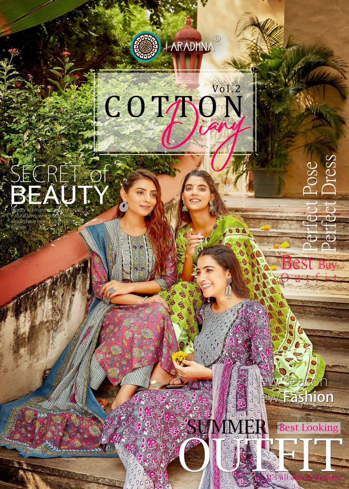 COTTON DIARY VOL 2 PURE COTTON WITH EMBROIDERY AND LACE WORK KURTI WITH PANT AND DUPATTA BY S3FOREVE...