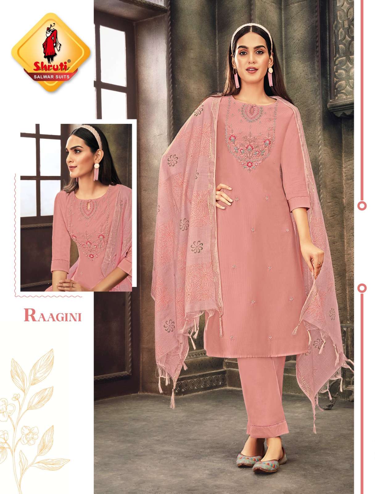 KESARIYA VOL 2 PURE VISCOSE SOFTY SILK HANDWORK KURTI WITH PANT AND SOFT COTTON ZARI BORDER DUPATTA ...