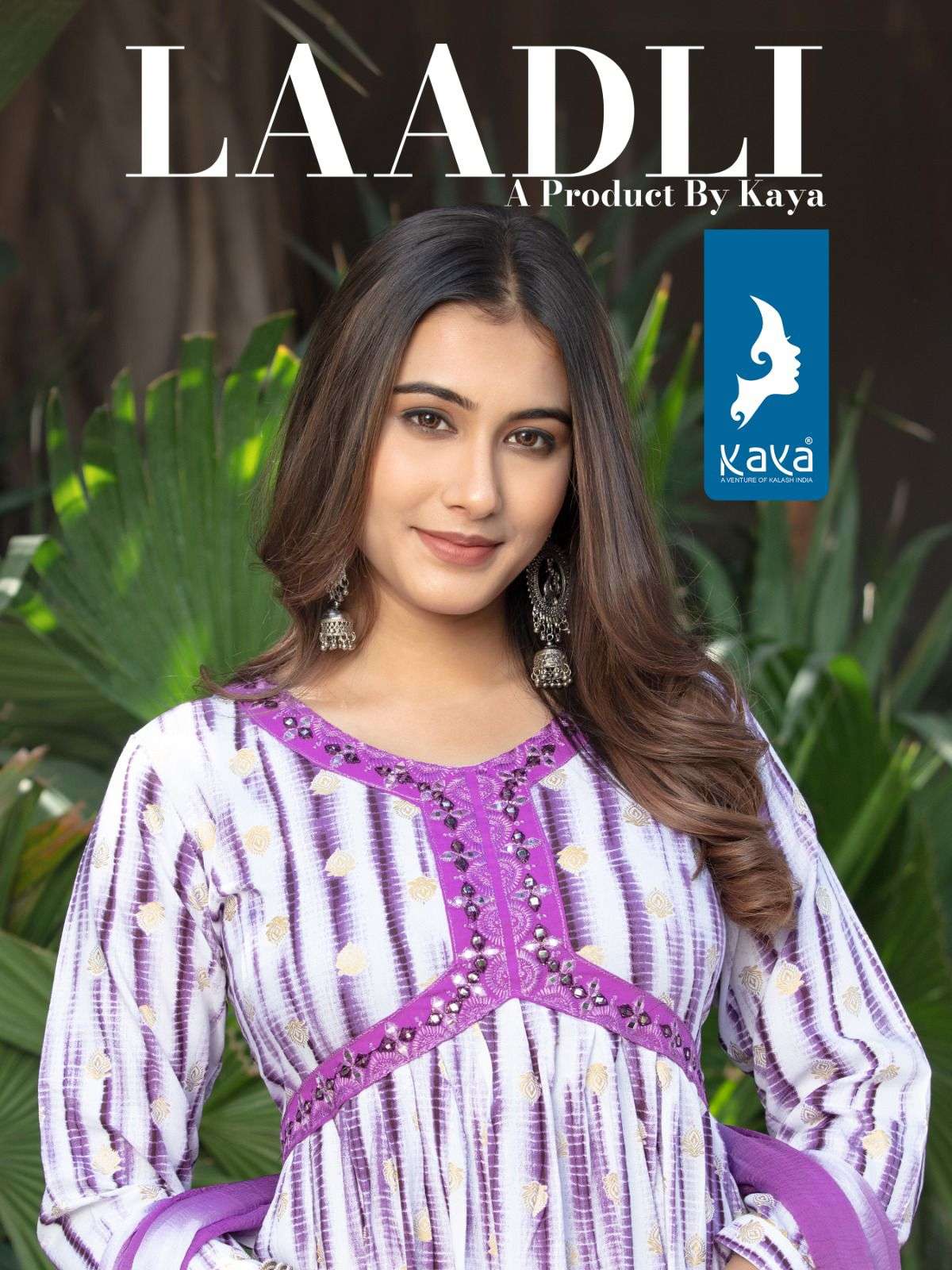 LAADLI RAYON PEINTS ALIA CUT KURTI WITH PANT AND NAZMEEN DUPATTA BY KAYA WHOLESALER AND DEALER